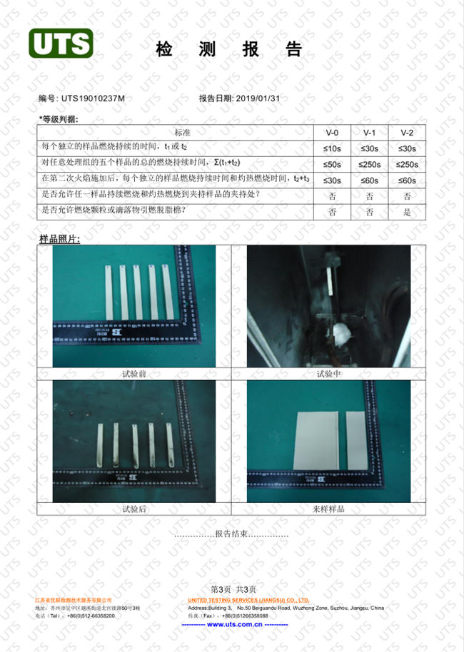 垂著(zhù)燃燒檢測報告  